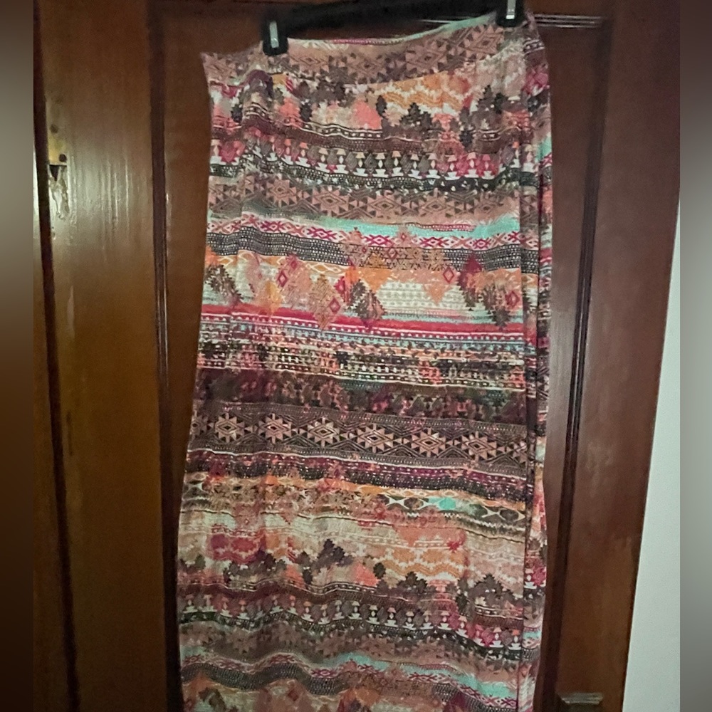 Jersey knit maxi skirt. Length is 43 1/2”